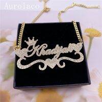 ▽☫  AurolaCo Custom Name Necklace with Gold Nameplate