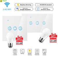 ∋❏☒ Led Dimmer 220V/110V Ewelink Wifi Dimmer Switch Smart Touch light switch Bulb Dimmer work With Alexa Google Assistant