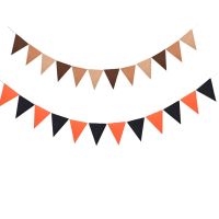 New 4M 12 Flags Brwon Black Orange flags Halloween Banners Pennant Baby Shower Bunting Flag Birthday Christmas Party Decoration Banners Streamers Conf