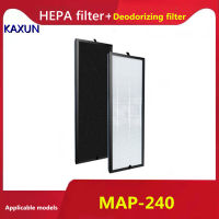 เหมาะสำหรับ Midea MAP-240เครื่องฟอกอากาศ HEPA คาร์บอนคอมโพสิตกรองฝุ่น PM2.5และกลิ่นฟอร์มาลดีไฮด์อุปกรณ์เสริม