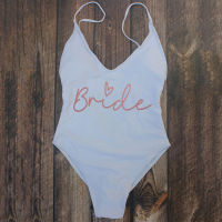 Team Bride &amp; Bride Female Padded y Swimsuit Beaches Women Fused Swimwear Backless Bather Monokini Beachwear