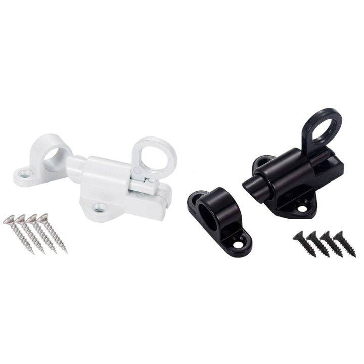 2x-aluminum-alloy-security-automatic-window-gate-lock-spring-bounce-door-bolt-latch-black-white