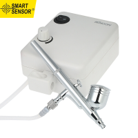 Smart Sensor Multi-Purpose แอร์บรัชสองหัวเครื่องอัดอากาศขนาดเล็กชุดไหลลง Air ชุดแปรงแต่งหน้าสำหรับจิตรกรรม Art Tattoo Manicure Craft แบบสเปรย์ Air แปรงอุปกรณ์ทำเล็บชุด100-250V