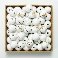 [Popular Accessory]ใหม่20มม. Snowman รอบลูกปัดไม้ DIY ตกแต่งคริสต์มาสสำหรับบ้านเด็ก39; S ของเล่นสร้อยข้อมืออุปกรณ์เสริม Navidad ของขวัญ