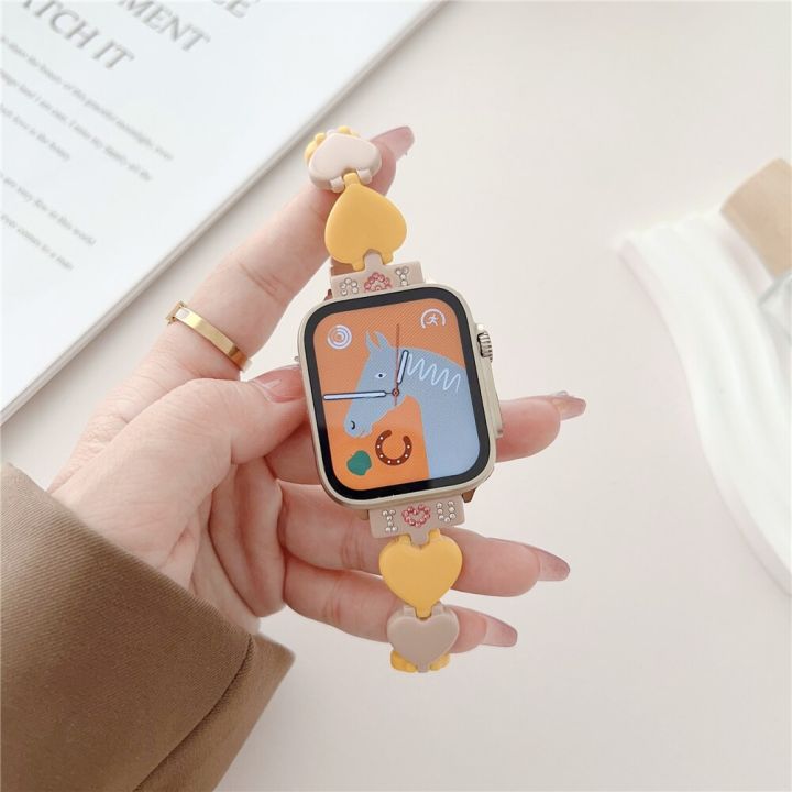 colorful-heart-resin-bracelet-for-apple-watch-band-series-8-7-6-se-5-4-lightweight-strap-ultra-49mm-41mm-45mm-40mm-44mm-belt