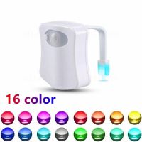 【LZ】◎  16 cores inteligente pir sensor de movimento wc assento luz noturna à prova dbacklight água luz de fundo para vaso sanitário bacia led luminaria lâmpada wc luz