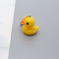 1 PC Resin Yellow Duck Keychain Key Ring For Women Gift Unique Funny Creative Colorful Simulation Animal Bag Car Keychain F471