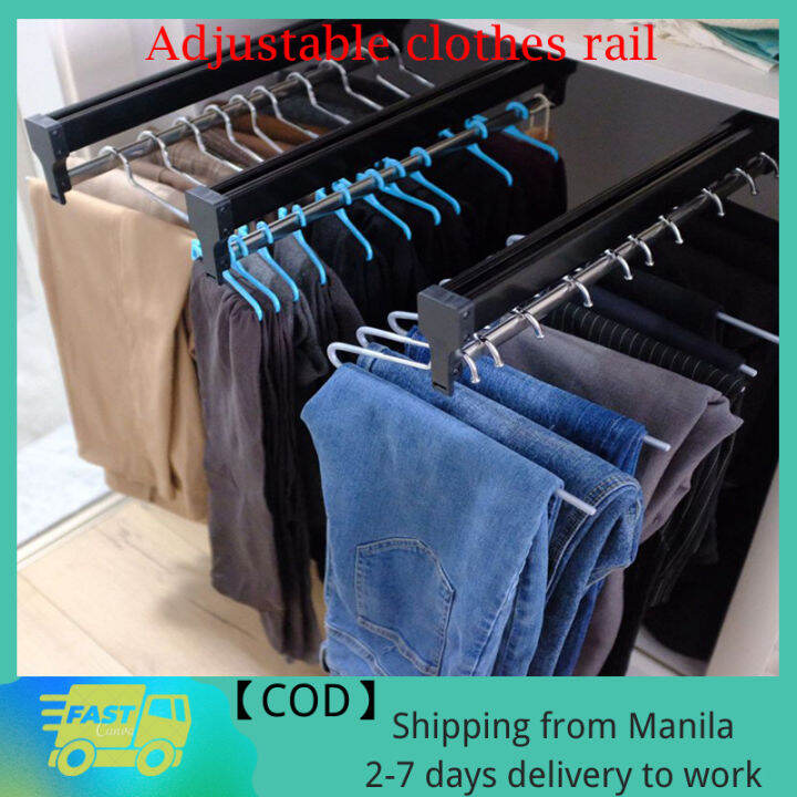 Ball Bearing Closet Valet Rod Pull Out Clothing Closet Valet Rod Heavy