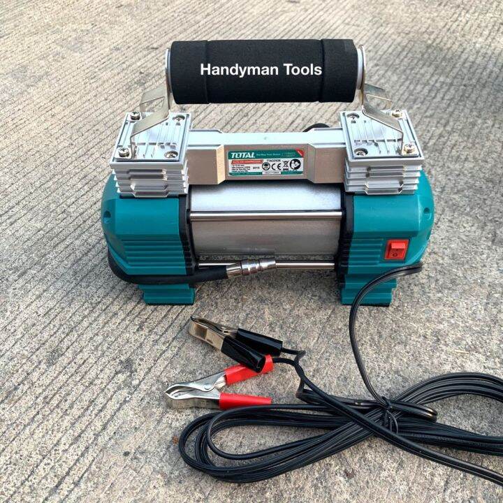 โปรโมชั่น-total-12-13v-120psi-ปั๊มลมมินิ-ปั๊มลม-ระบบจ่ายไฟ-12-13-5v-18a-เหมาะสำหรับพกพาติดรถยนต์-มีขนาดเล็ก-กะทัดรัด-ราคาถูก-ปั้-ม-ลม-ถัง-ลม-ปั๊ม-ลม-ไฟฟ้า-เครื่อง-ปั๊ม-ลม