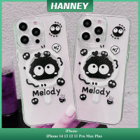 HANNEY เคสโทรศัพท์สำหรับ iPhone 15 14 13 12 11 Pro Max Plus เคสตัวการ์ตูนน่ารักลายสัตว์ทำนองน่ารักซิลิโคนนิ่มกันกระแทกเคสฝาหลังชาร์จไร้สาย CPH-01