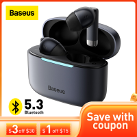 Baseus E9 TWS Bluetooth 5.3 Earphones ENC Wireless headphones, 4-mic HD calling, 30 hours of battery life, Wireless charging