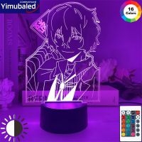 ஐ✜☫ Popular Anime Bungou Stray Dogs Acrylic 3D Night Light Dazai Osamu Nakahara Chuya Led Neon Lamp for Children Hoom Bedroom Decor