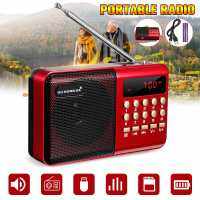 New Mini Portable Radio Handheld Digital FM USB TF MP3 Player Speaker Rechargeable