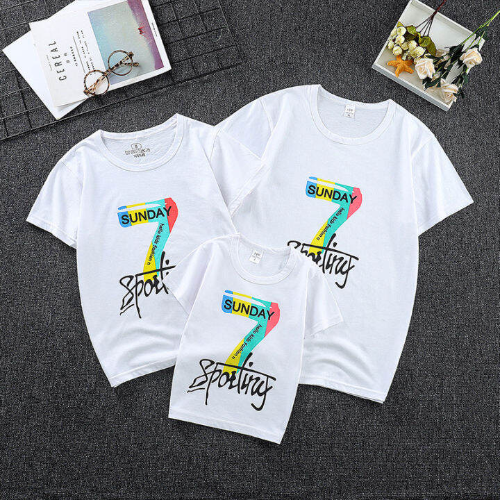 kiss-baby-ในไทยพร้อมส่ง-เสื้อยืดครอบครัว-เด็ก80-130cm-ผู้ใหญ145cm-180cm-fm001