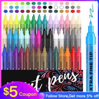 6-80 Colors/Box Acrylic Marker 0.7mm Metallic Acrylic Marker Set Acrylic Paint Pens Paint Markers for Rock Painting Scrapbooking