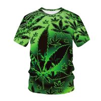 2023 New Green Hemp Leaf T Shirts Weed 3D Printed Men Women Harajuku Tshirt Boy Girl Hip Hop Casual Fashion Oversized Tops Tees