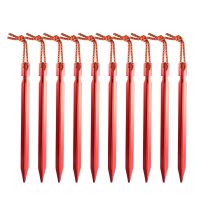 【hot】▤  10Pcs/lot 18cm Aluminum Alloy Yard Canopy Tent Pegs Garden Stakes Ground Heavy Duty With Reflective Cord Hammock Camping