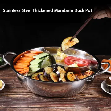 Hot Pot With Divider Stainless Steel Mandarin Duck Electric Pot