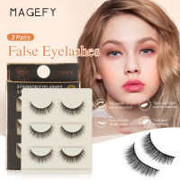 MAANGE 3คู่ขนตาปลอมแต่งหน้าธรรมชาติ Handmade Lashes ความโหดร้าย100% ขนตาที่สวยงาม3d Mink Lashes