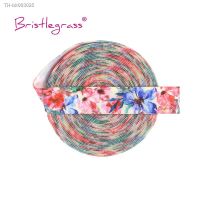 ∏ BRISTLEGRASS 2 5 10 Yard 5/8 15mm Watercolor Flower Print FOE Foldover Elastic Spandex Satin Band Hair Tie Headband Sewing Trim