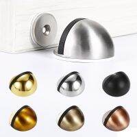 DZQ Stainless Steel Magnetic Door Touch Punch-free Door Stopper Magnetic Suction Rubber Semi-circle Anti-collision Door Stop Decorative Door Stops