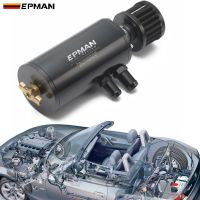 EPMAN Universal High Quality Brushed Baffled Oil Catch Tank Can with Breather Filter Aluminium Round Car Coolant Tank EPJYH021