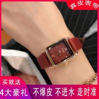 womens simple square fashion leather versatile elegant temperament retro personality quartz watch