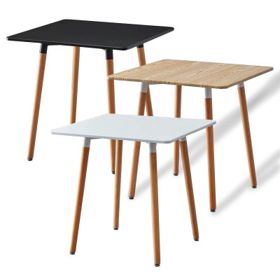 ins style โต๊ะกินข้าว ทรงเหลี่ยม ท็อปไม้ MDF ปิดผิวเมลามีน ขาไม้สีบีช รับน้ำหนัก 120 kg โต๊ะอาหาร โต๊ะทำงาน