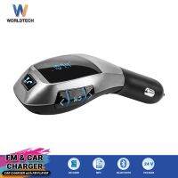 NK ส่งฟรี Worldtech Bluetooth Car Kit X5 FM Transmitter รุ่น WT-87FM-19 บลูทูธในรถยนต์ อุปกรณ์เสริมรถยนต์ อุปกรณ์ตกแต่งรถยนต์