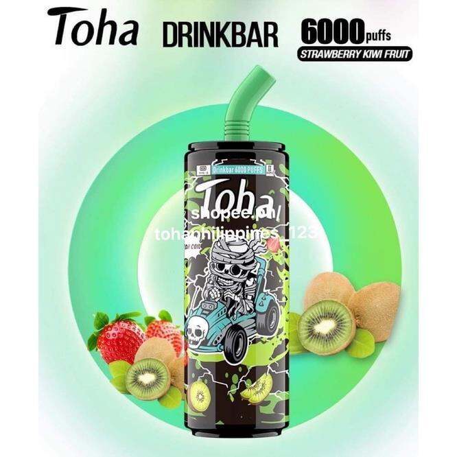 STRAW KIWI Toha Drinkbar 6000 puffs rechargeble pods Lazada PH
