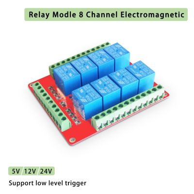 8 Channel Electromagnetic  Voltage Relay 220vModule  Low Level Trigger  Bidirectional Terminals  5V 12V 24V Available Electrical Circuitry Parts