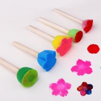 5pcs Creative Sponge Brush Children Art DIY Painting Tools Baby Funny Colorful Flower Pattern Drawing Toys For Kids Gift