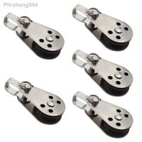 5pcs Stainless Steel Pulley Block Hanging Wire Towing Wheel Swivel Lifting Rope for Crane Marine Sailing Yacht Ship Dropship