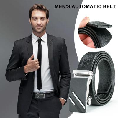 Black Bottom Automatic Buckle Belt Mens Belt High-end Business Casual Mens Belt Leather C8O6