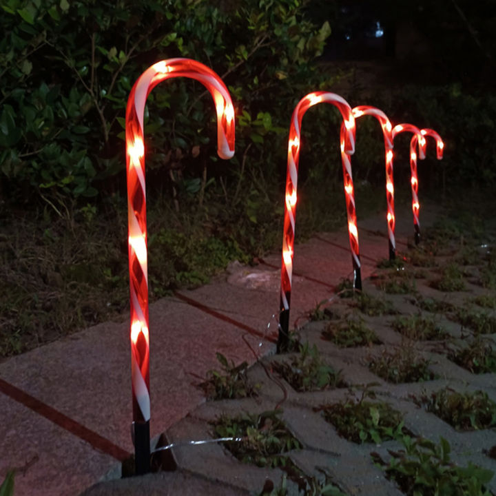 led-navidad-พลังงานแสงอาทิตย์ไฟตกแต่งคริสต์มาส-candy-cane-ไฟ-noel-ไฟ-led-garden-ground-plug-crutch-ปีใหม่สำหรับ-room