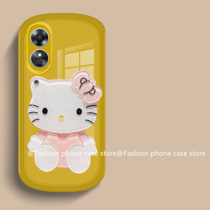 เคสใสสีใหม่-phone-case-เคส-oppo-a58-4g-nfc-พร้อม-hellokitty-ป้องกันเลนส์กระจกแต่งหน้าฝาครอบอ่อนเคสโทรศัพท์oppoa58-2023