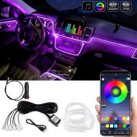 [ANYA Auto Parts] ภายในรถ Neon RGB Led Strip ไฟลวด EL แบบยืดหยุ่นพร้อม App Control Ambient Atmosphere Strip Light โคมไฟตกแต่ง12V