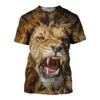 2023New 3d T-shirt Men Poker King Lions Print Short Sleeves Tees Shirts Summer Fashion O-Neck Top Tees Streetwear Harajuku 6XL