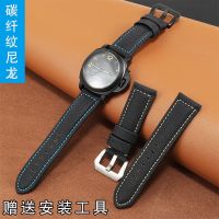 ▶★◀ Suitable for mens carbon fiber nylon watch strap Suitable for Panerai 441 Fat Sea PAM01661 canvas leather watch chain 24MM