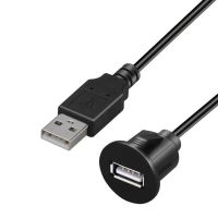 รถDashboard Flush MountสายUSB 2.0 แผงพอร์ตขยายสายเคเบิลชายหญิงซ็อกเก็ตที่ยอดเยี่ยมอะแดปเตอร์พลาสติก-EDCNM SHOP