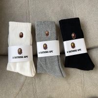 EARLY GATES ANEW FootJoy J.LINDEBERG■✓♠ Four Seasons Ape Head BAPE Socks Pure Cotton Breathable Mens and Womens Thin Sports Socks Daily Trendy Socks Solid Color Badminton Socks