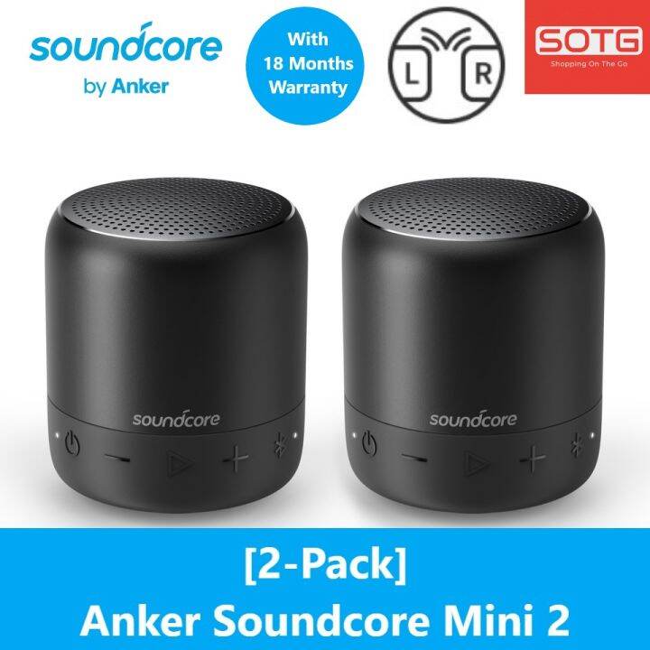 [2-Pack] Anker Soundcore Mini 2 Pocket Bluetooth IPX7 Waterproof ...