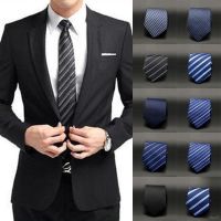 Men Slim Necktie Tie Classic Jacquard Plain Skinny Silk Ties