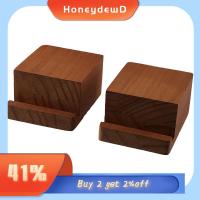 HONEYDEWD 2pcs ทำจากไม้ ที่จับแผ่นเสียงไวนิล 4.5x3.4x2.3นิ้ว สีน้ำตาลสีน้ำตาลเข้ม ขาตั้งแสดงแผ่นเสียงไวนิล การตกแต่งบ้านที่ทันสมัย 16.8ออนซ์ ไม้ vinyls บันทึกออแกไนเซอร์จัดเก็บ บันทึกบันทึก