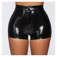 ผู้หญิงเซ็กซี่เปิดเป้าหนังนักมวยสุภาพสตรีชุดชั้นในหนังเงา Women Sexy High Waist Leather Hot Short Pants Shiny Shaping PVC Boxer Glossy Bag Hip Latex Shorts Sexy Bottom Underwear【Sekexi-141】