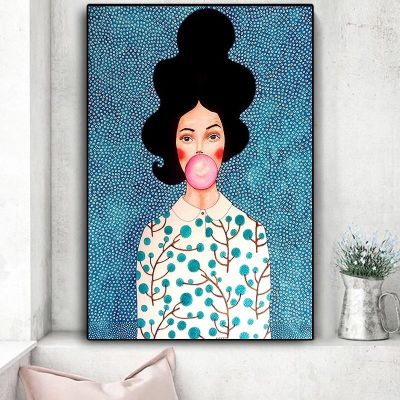 Woman Abstract Ink Painting Retro Wall Art Print Canvas Painting Nordic Canvas Posters And Prints Wall Pictures For Living Room