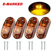 Newprodectscoming 4x 12V/24V Oval LED Side Marker Lights Lamp Universal Indicator of Position with Amber Bulbs for Truck Trailer Van Lorry Car Bus