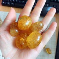 、‘】【【 Polished Crack Citrine Tumbled Stones Crystals Healing Gemstone For Decoration