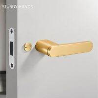 Modern Indoor Door Handle Kirsite Lock Bathroom Door Locks Single Tongue Magnetic Silent Lock Kitchen Hardware Fitting