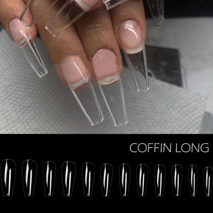 mus-nails-extension-system-full-cover-sculpted-clear-stiletto-coffin-false-nail-tips-240pcs-bag